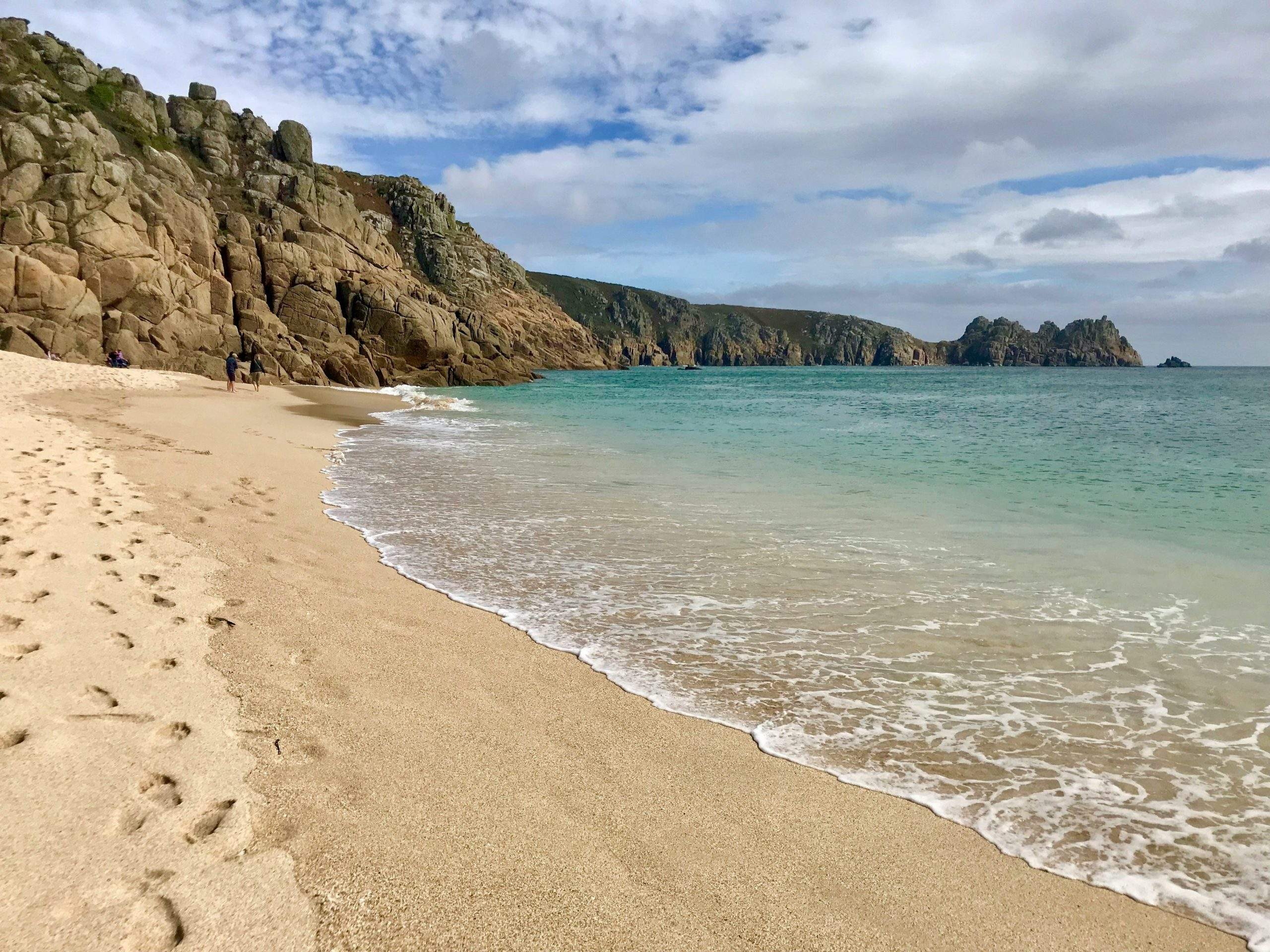 Sandy beach and turquoise sea on the Cornwall coast near Penzance
