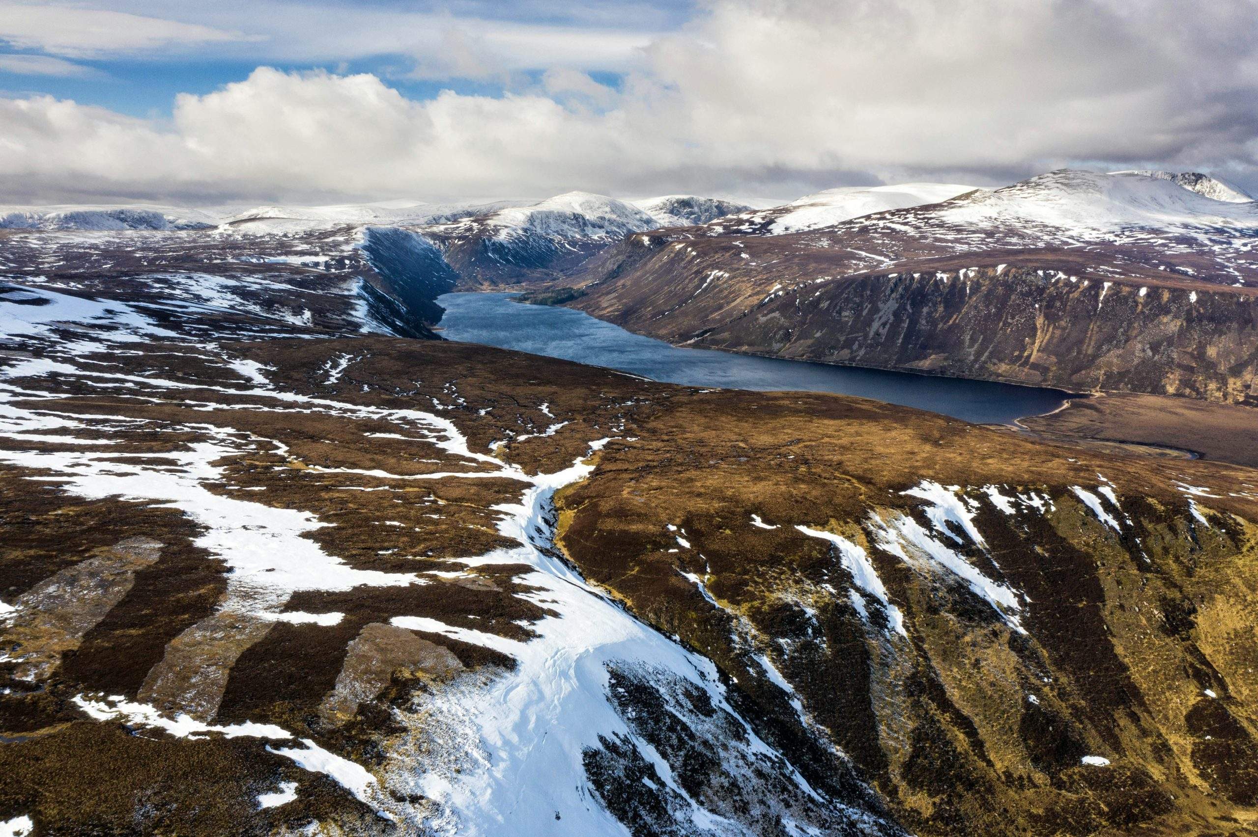 Loch Muick in the Cairngorm mountains, Scottish Highlands